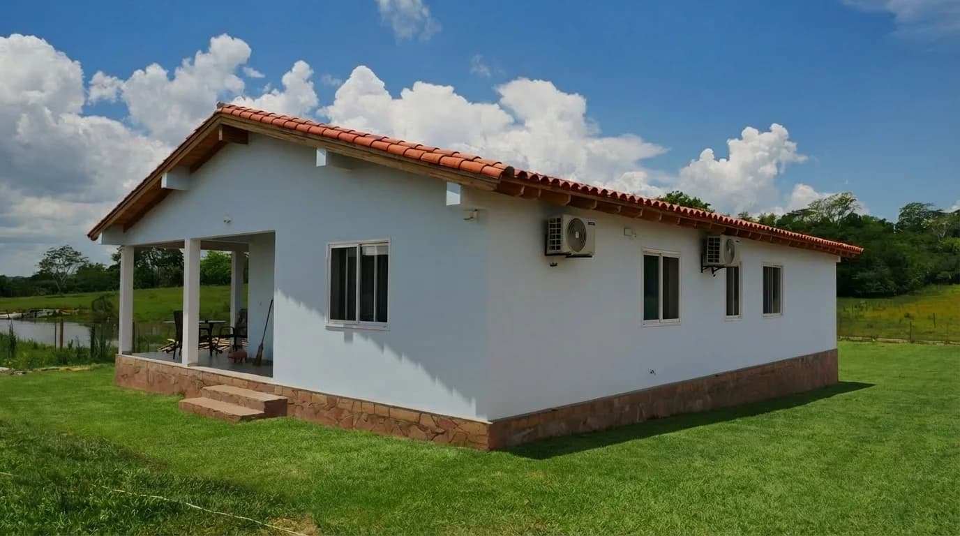 Modernes Wohnhaus mit überdachter Veranda in Paraguay